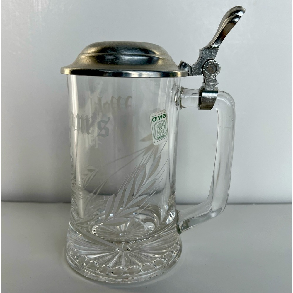 VTG German Glass Beer Stein